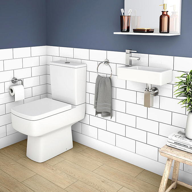 Rondo Cloakroom Suite (Toilet + Wall Hung Basin) Large Image