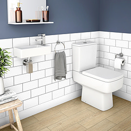 Rondo RH Cloakroom Suite (Toilet + Wall Hung Basin) Large Image