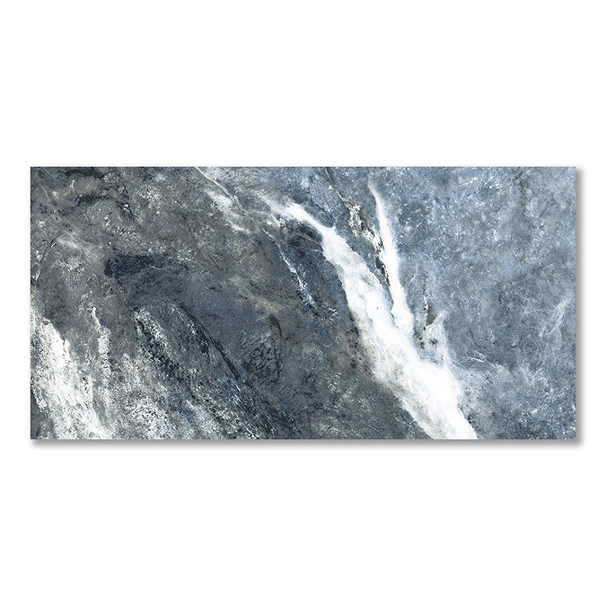 Rondo Large Format Blue Marble Effect Wall and Floor Tiles - 600 x 1200mm