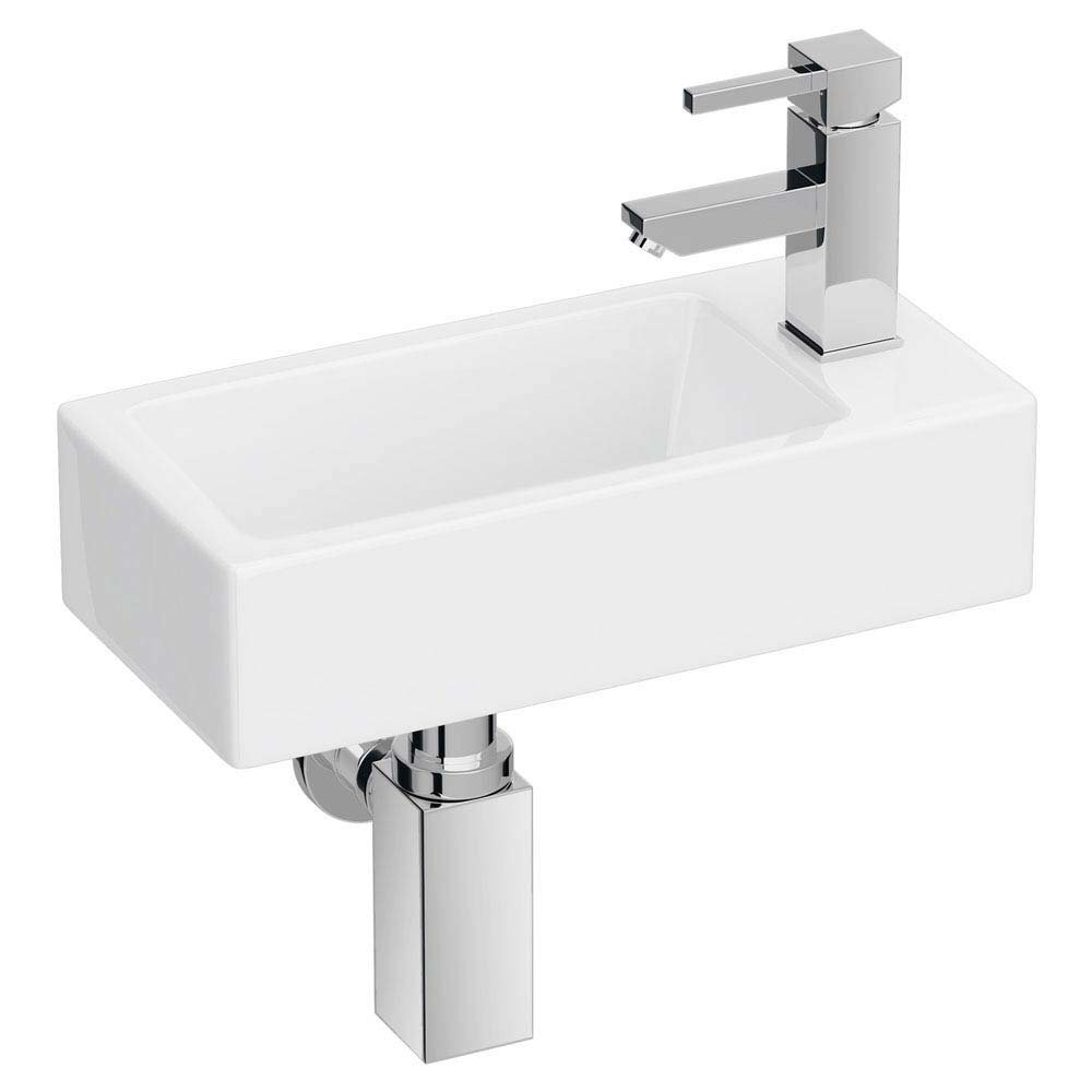 Rondo Wall Hung Small Cloakroom Basin 1TH - 365 x 185mm  Profile Large Image