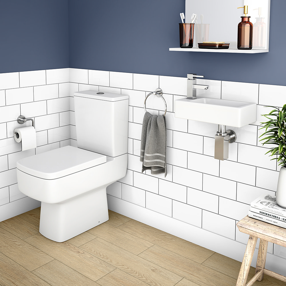 Rondo Wall Hung Small Cloakroom Basin 1TH - 365 x 180mm  Newest Large Image