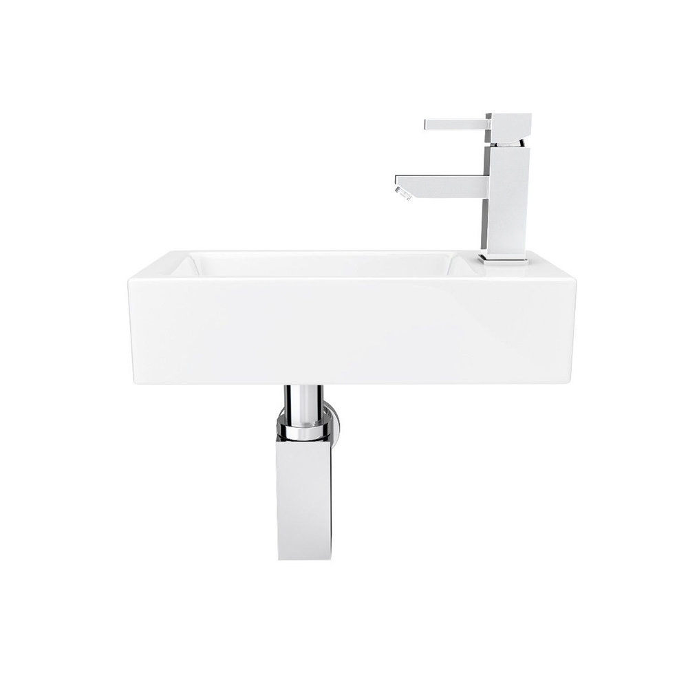 Rondo Wall Hung Small Cloakroom Basin 1TH - 365 x 180mm  Standard Large Image
