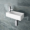 Rondo Wall Hung Small Cloakroom Basin L/H 1TH - 365 x 180mm Large Image