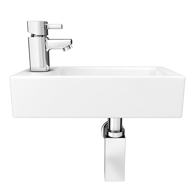 Rondo Wall Hung Small Cloakroom Basin Package  In Bathroom Large Image