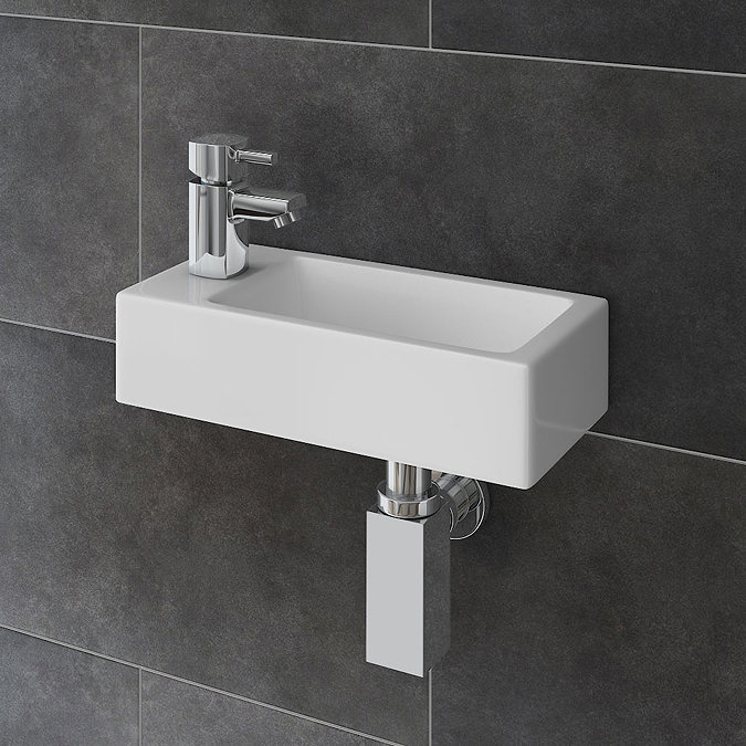 Rondo Wall Hung Small Cloakroom Basin Package Large Image