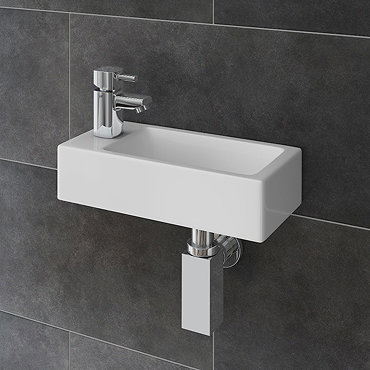 Rondo Wall Hung Small Cloakroom Basin Package  Profile Large Image