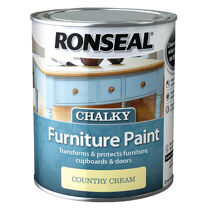 Ronseal Chalky Furniture Paint - Country Cream  Profile Large Image