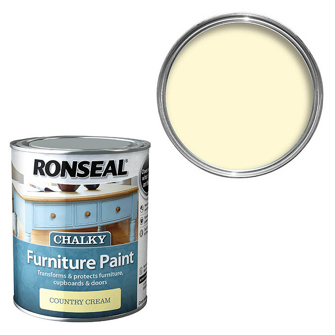 Ronseal Chalky Furniture Paint - Country Cream Large Image