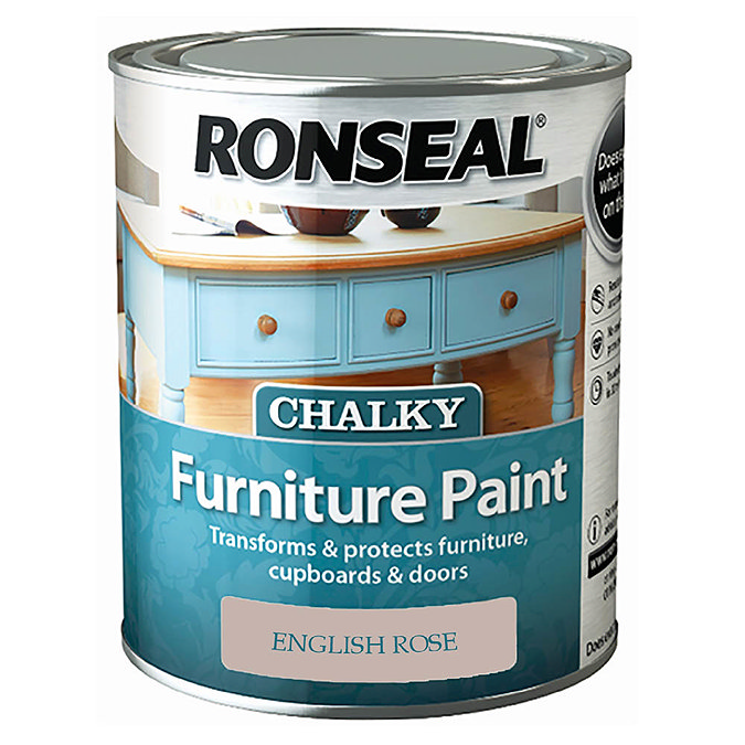 Ronseal Chalky Furniture Paint - English Rose Profile Large Image