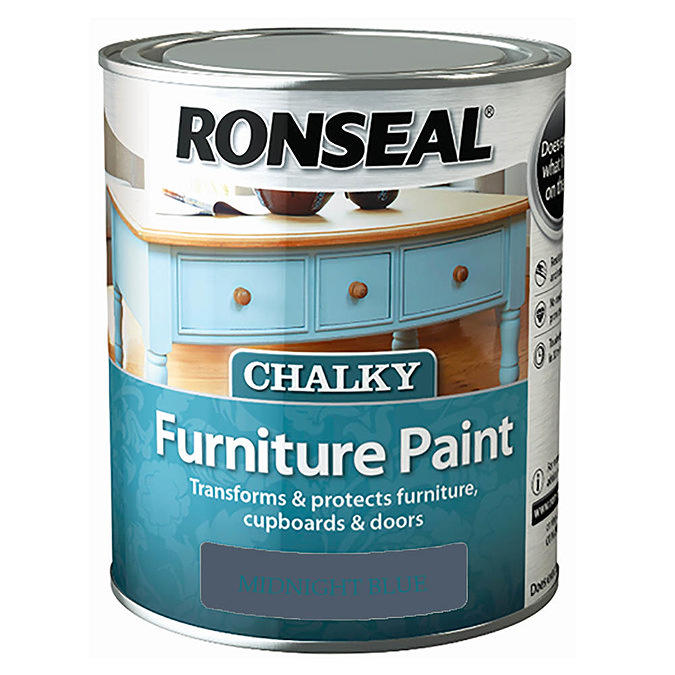 Ronseal Chalky Furniture Paint - Midnight Blue  Profile Large Image