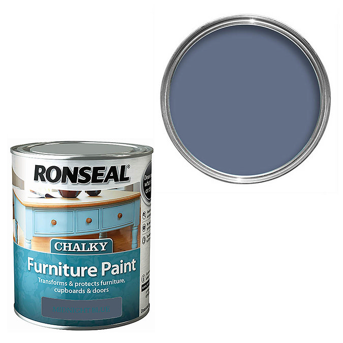 Ronseal Chalky Furniture Paint - Midnight Blue Large Image