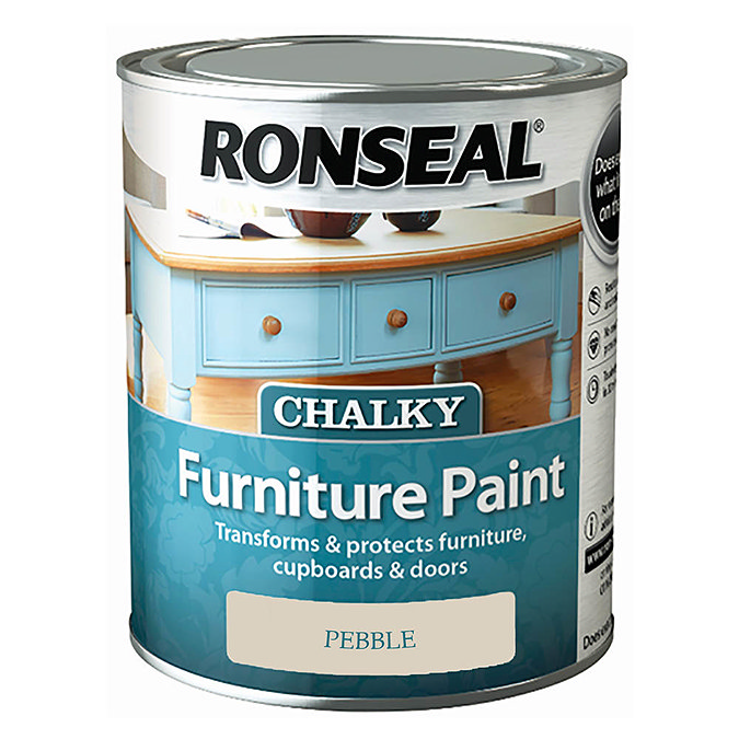 Ronseal Chalky Furniture Paint - Pebble Profile Large Image