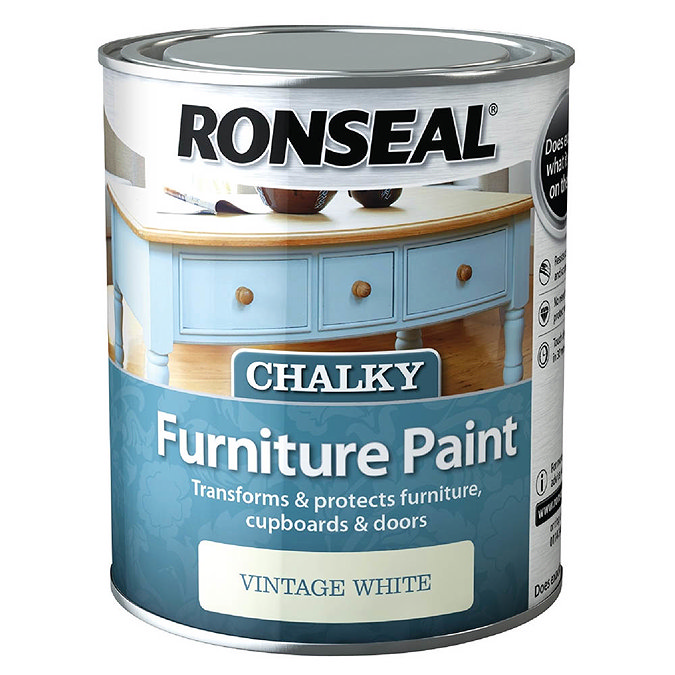 Ronseal Chalky Furniture Paint - Vintage White  Profile Large Image