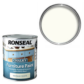 Ronseal Chalky Furniture Paint - Vintage White Medium Image