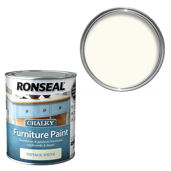 Ronseal Chalky Furniture Paint - Vintage White Large Image
