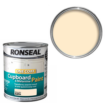 Ronseal One Coat Cupboard & Melamine Paint - Magnolia Satin  Profile Large Image