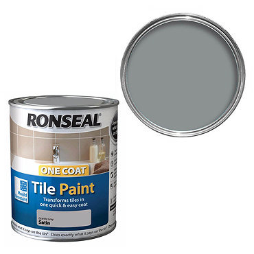 Ronseal One Coat Tile Paint 750ml - Granite Grey Satin  Profile Large Image