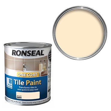 Ronseal One Coat Tile Paint 750ml - Magnolia Satin  Profile Large Image