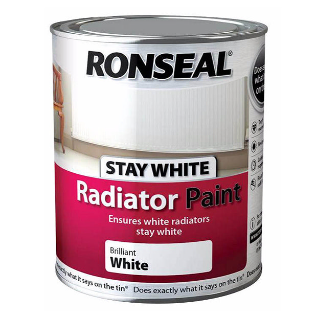 Ronseal Stay White Radiator Paint 250ml White Gloss