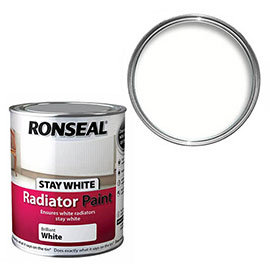 Ronseal Stay White Radiator Paint 750ml - White Gloss Medium Image