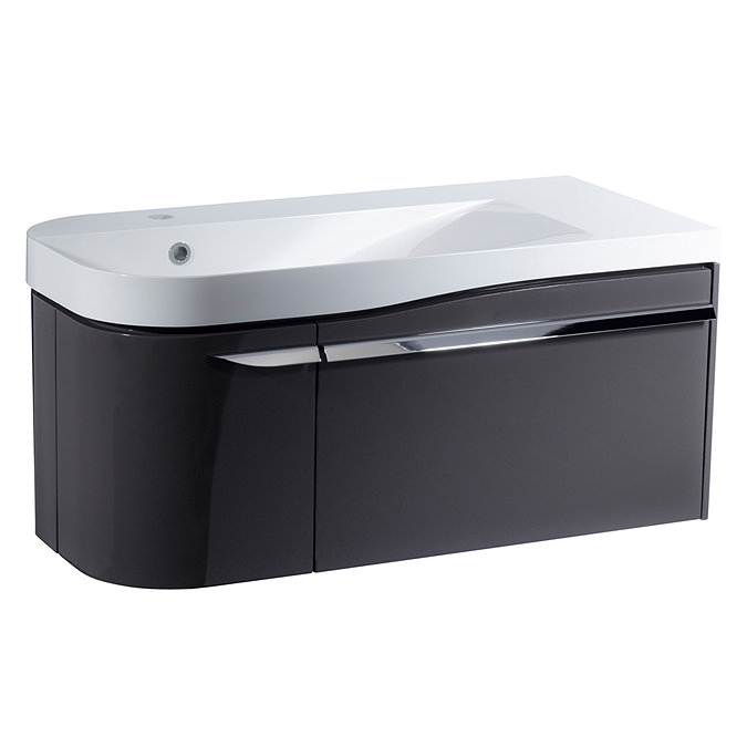 Roper Rhodes Cirrus 900mm Wall Mounted Unit & Basin - Gloss Clay - Left Hand Large Image