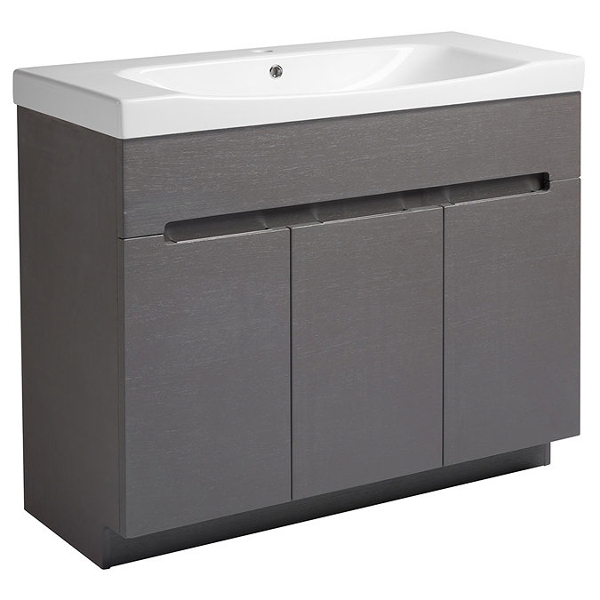 Roper Rhodes Diverge 1000mm Freestanding Unit - Charcoal Elm Large Image