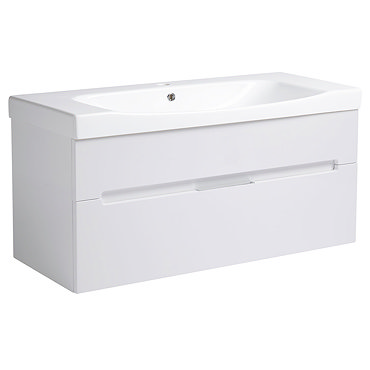 Roper Rhodes Diverge 1000mm Wall Mounted Unit - Gloss White Profile Large Image
