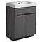 Roper Rhodes Diverge 600mm Freestanding Unit - Charcoal Elm Large Image