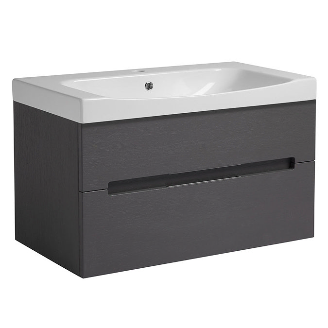 Roper Rhodes Diverge 800mm Wall Mounted Unit - Charcoal Elm Large Image