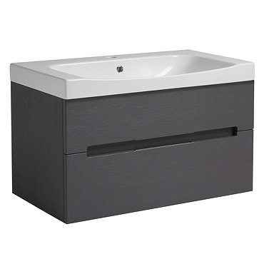 Roper Rhodes Diverge 800mm Wall Mounted Unit - Charcoal Elm Profile Large Image