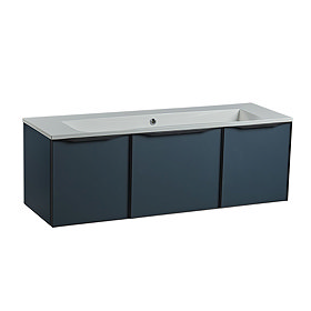 Roper Rhodes Frame 1200mm Wall Mounted Vanity Unit & Isocast Basin - Derwent Blue Large Image