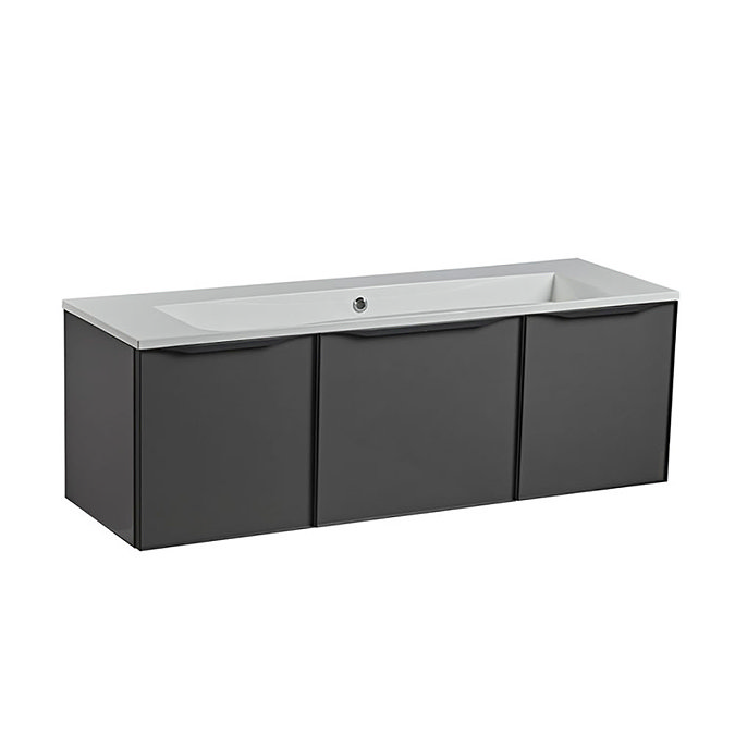 Roper Rhodes Frame 1200mm Wall Mounted Vanity Unit & Isocast Basin - Gloss Dark Clay Large Image