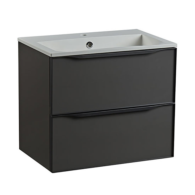 Roper Rhodes Frame 600mm Wall Mounted Vanity Unit & Isocast Basin - Gloss Dark Clay Large Image
