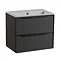 Roper Rhodes Frame 600mm Wall Mounted Vanity Unit & Isocast Basin - Gloss Dark Clay Large Image