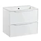 Roper Rhodes Frame 600mm Wall Mounted Vanity Unit & Isocast Basin - Gloss White Large Image