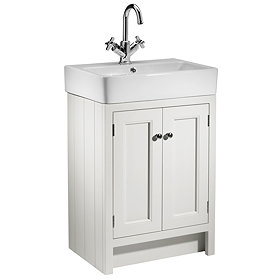 Roper Rhodes Hampton 575mm Countertop Unit & Basin - Chalk White