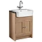 Roper Rhodes Hampton 600mm Semi-Countertop Unit & Basin - Natural Oak Large Image