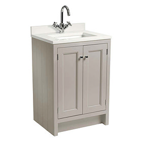 Roper Rhodes Hampton 600mm Underslung Basin Unit with Worktop & Basin - Mocha Large Image