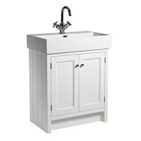 Roper Rhodes Hampton 700mm Countertop Unit & Basin - Chalk White Large Image