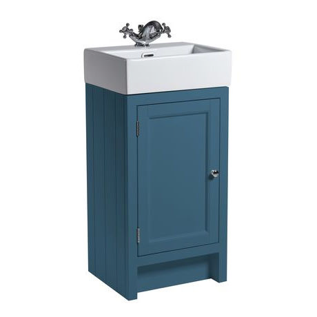 Roper Rhodes Hampton Cloakroom Unit & Basin - Derwent Blue Large Image