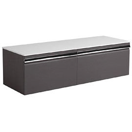 Roper Rhodes Pursuit 1200mm Wall Mounted Unit with Solid Surface Worktop - Charcoal Elm Medium Image