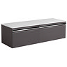 Roper Rhodes Pursuit 1200mm Wall Mounted Unit with Solid Surface Worktop - Charcoal Elm Large Image