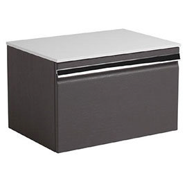 Roper Rhodes Pursuit 600mm Wall Mounted Unit with Solid Surface Worktop - Charcoal Elm Medium Image