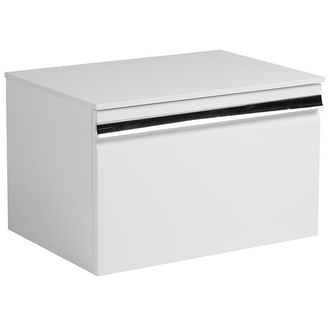 Roper Rhodes Pursuit 600mm Wall Mounted Unit with Solid Surface Worktop - Gloss White Large Image
