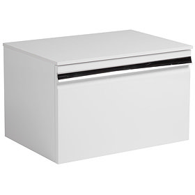 Roper Rhodes Pursuit 600mm Wall Mounted Unit with Solid Surface Worktop - Gloss White Large Image