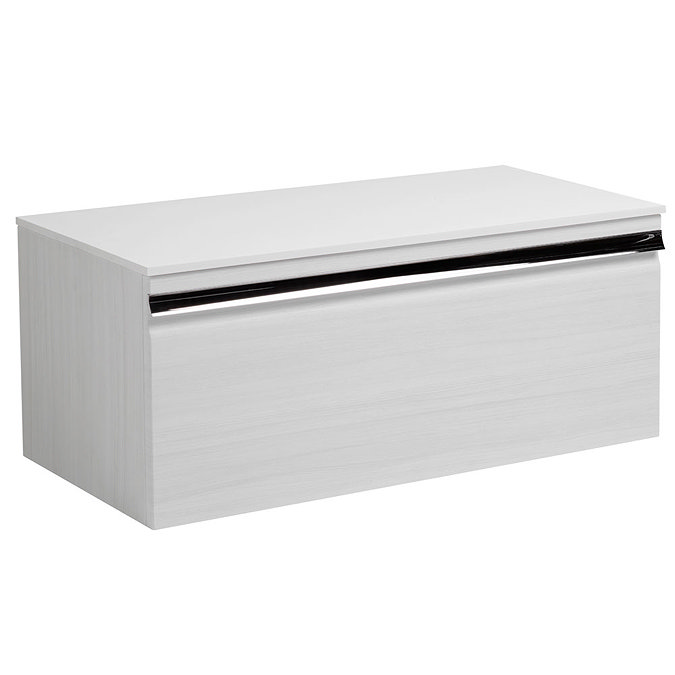 Roper Rhodes Pursuit 900mm Wall Mounted Unit with Solid Surface Worktop - Alpine Elm Large Image