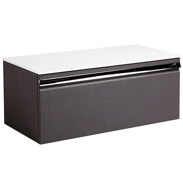 Roper Rhodes Pursuit 900mm Wall Mounted Unit with Solid Surface Worktop - Charcoal Elm Profile Large