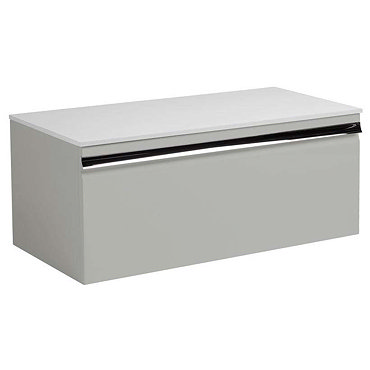 Roper Rhodes Pursuit 900mm Wall Mounted Unit with Solid Surface Worktop - Gloss Light Grey  Profile 