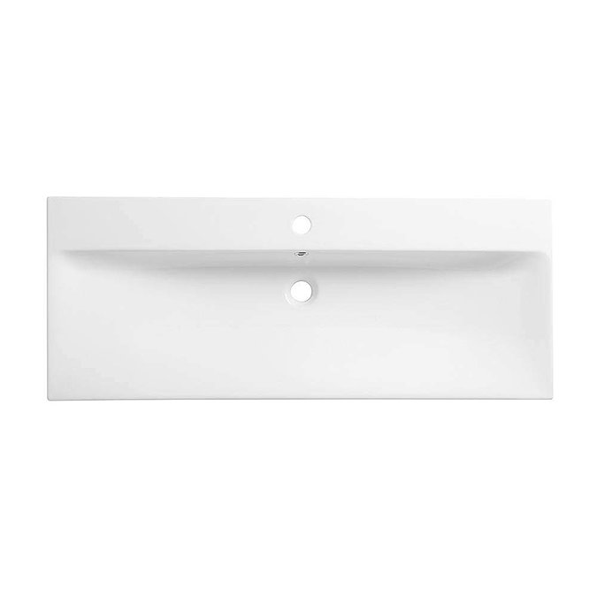 Roper Rhodes Scheme 1000mm Wall Mounted Double Drawer Unit with Ceramic Basin - Gloss Dark Clay Fea