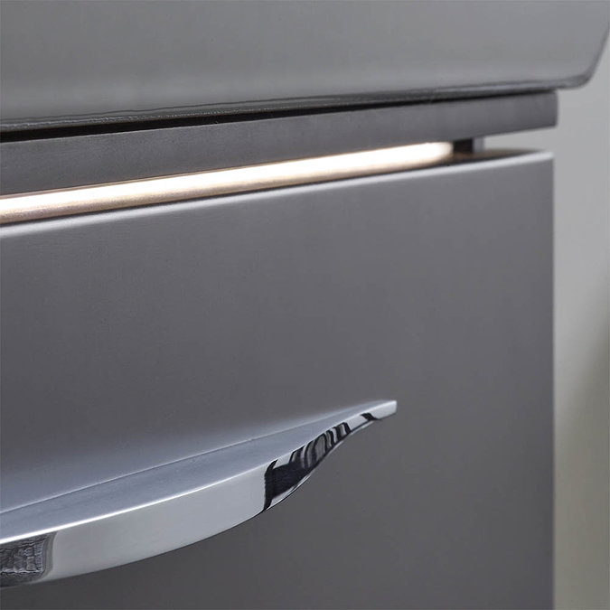 Roper Rhodes Scheme 1200 Double Drawer Vanity Unit with Lighting Kit + Double Basin - Matt Carbon S